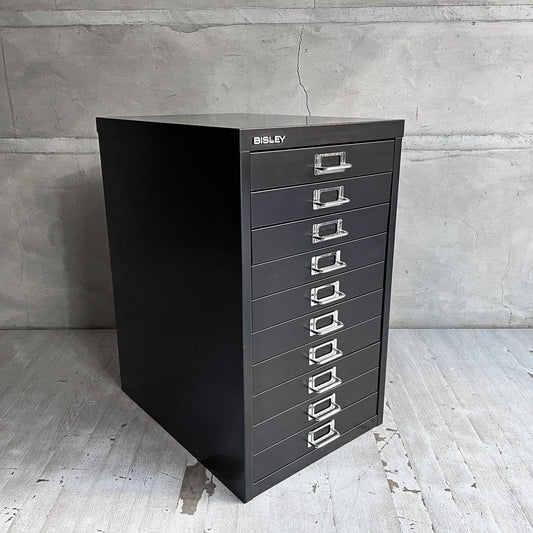 ビスレー BISLEY ベーシック BASICシリーズ BA3/10 A3 キャビネット デスクワゴン 抽斗10杯 ブラック オフィス家具 英国 ♪