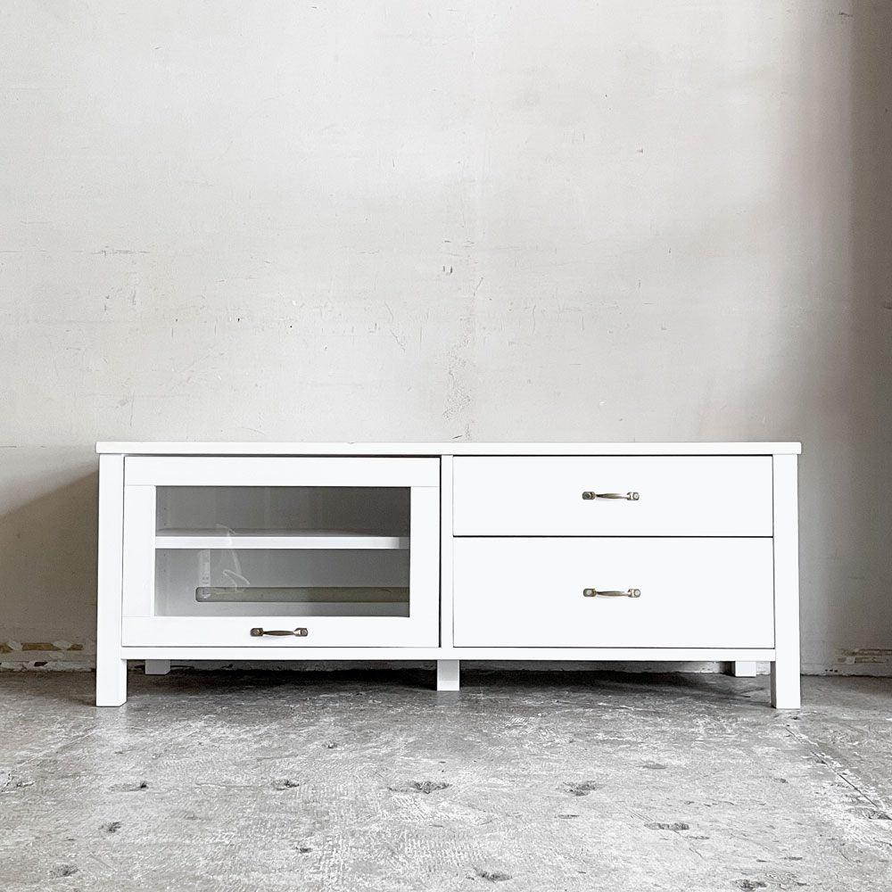 モモナチュラル Momo Natural シエル CIELE AVボード TVボード W120cm パイン材 ホワイト フレンチカントリー ■