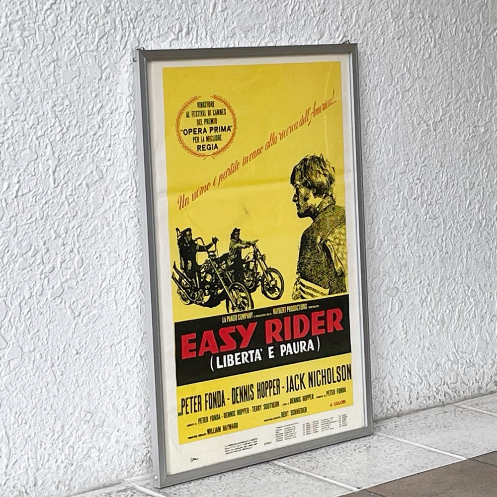ビンテージ Vintage イージーライダー ポスター イタリア版 デニス・ホッパー ピーター・フォンダ 額装品 ◇