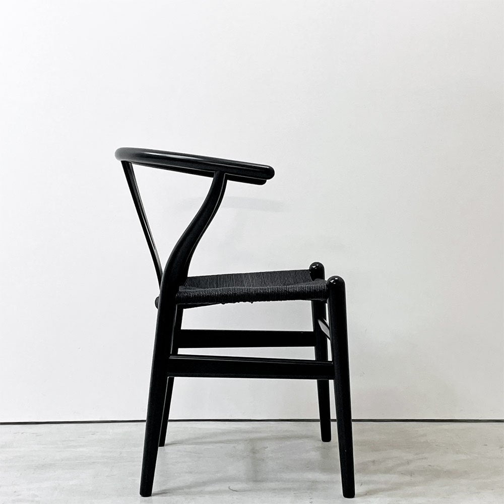 カールハンセン＆サン Carl Hansen & Son CH24 Yチェア ブラックラッカー×ブラックペーパーコード ビーチ材 ハンス・J・ウェグナー デンマーク 北欧家具 C ●