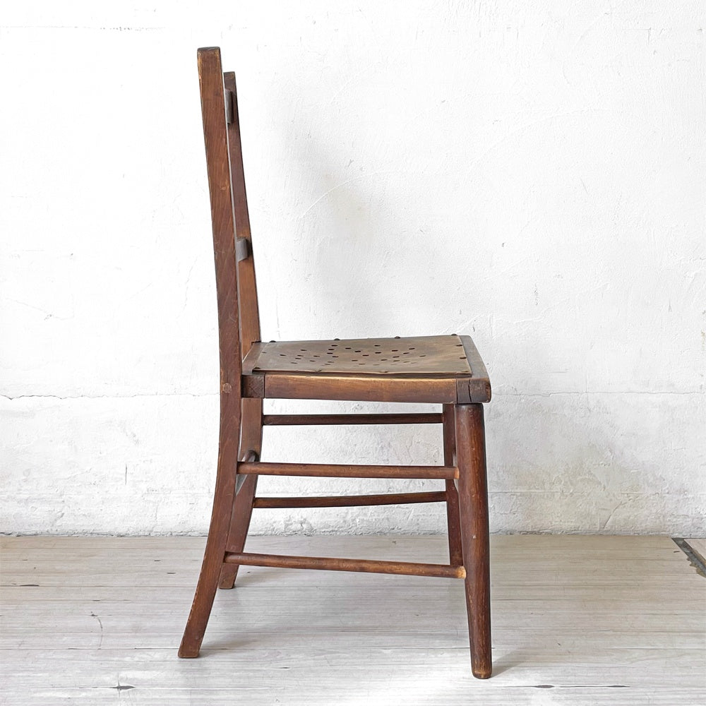 フランス アンティーク キッズチェア Kids chair スタッズ 鋲打ち ディスプレイ チェア フラワースタンド 花台 B ★