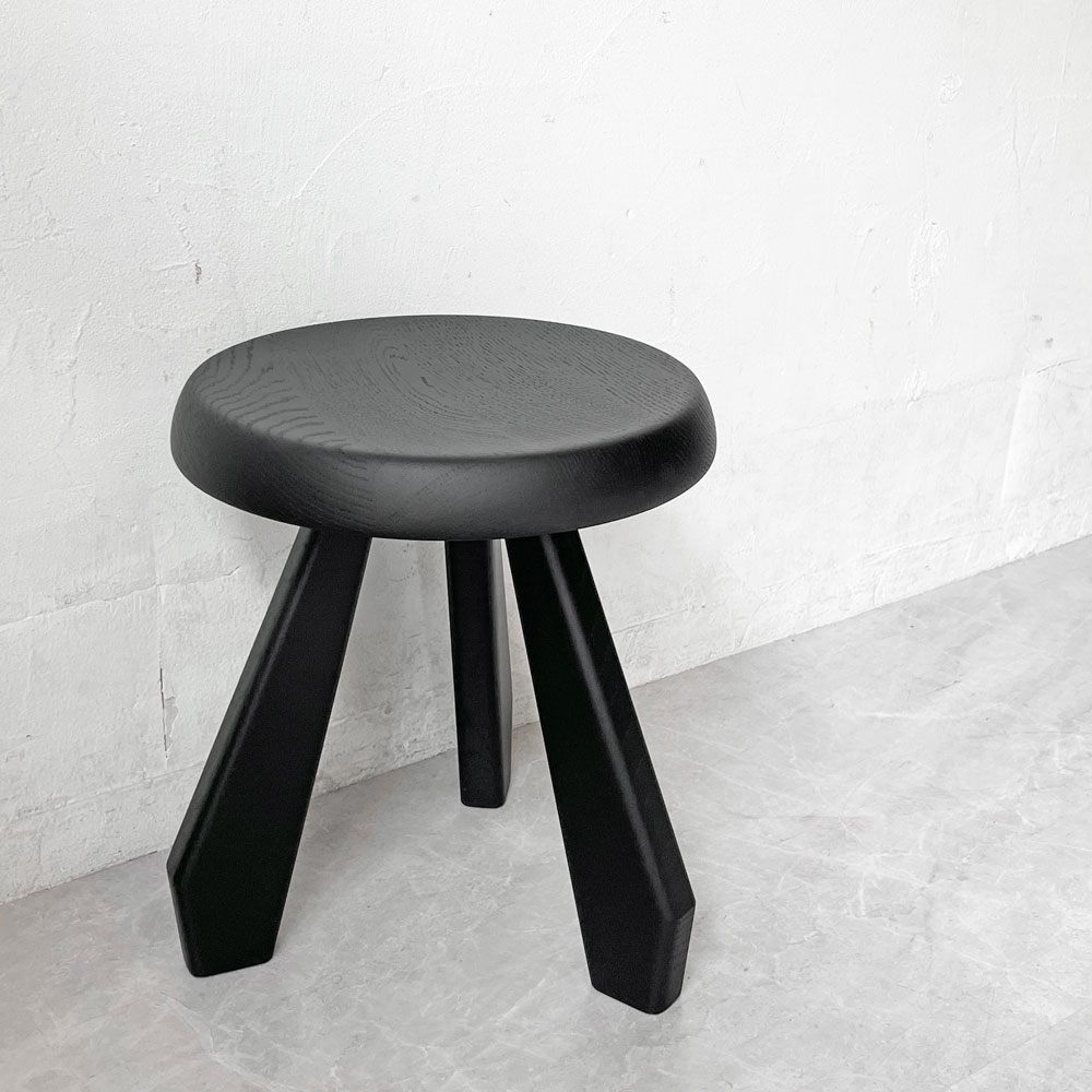 カッシーナ Cassina 523 メリベル スツール TABOURET MERIBEL オークブラック シャルロット・ペリアン 美品 モダンデザイン フランス 参考価格￥217,800- ★
