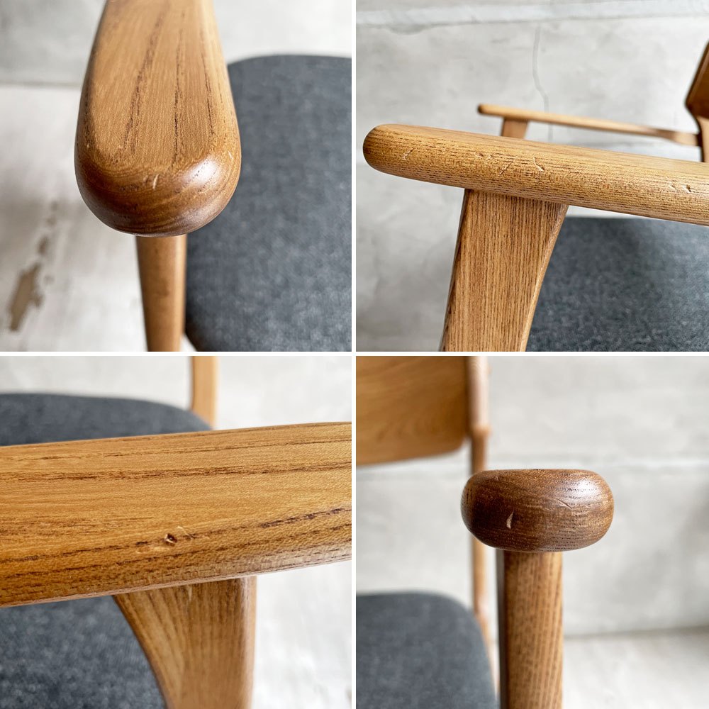 モモナチュラル MOMO Natural ジル アーム JILL ARM ダイニングチェア タモ材 ファブリック 定価￥28,000- A ♪