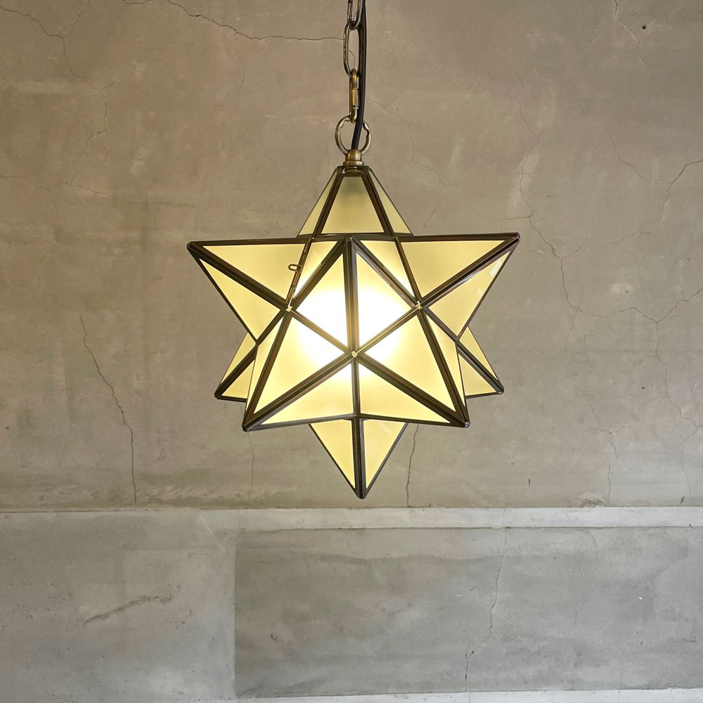 ディクラッセ DI CLASSE エトワール ETOIL ペンダントランプ 星形 フロストガラス 真鍮フレーム フロストカラー 箱付き ♪