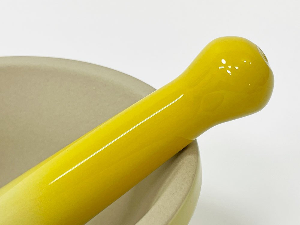 ルクルーゼ LE CREUSET モーター＆ペッセル MORTER & PESTLE すり鉢 すりこぎ ソレイユ ストーンウェア フランス 箱付き 美品 ●