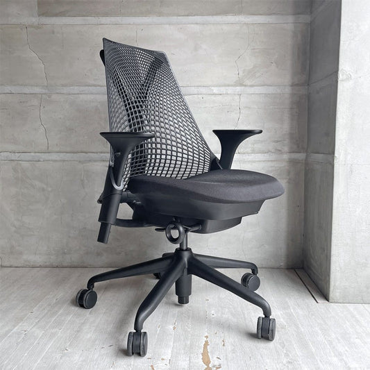 ハーマンミラー Herman Miller セイルチェア SAYL CHAIR デスクチェア オフィスチェア ミドルバック ブラック ♪