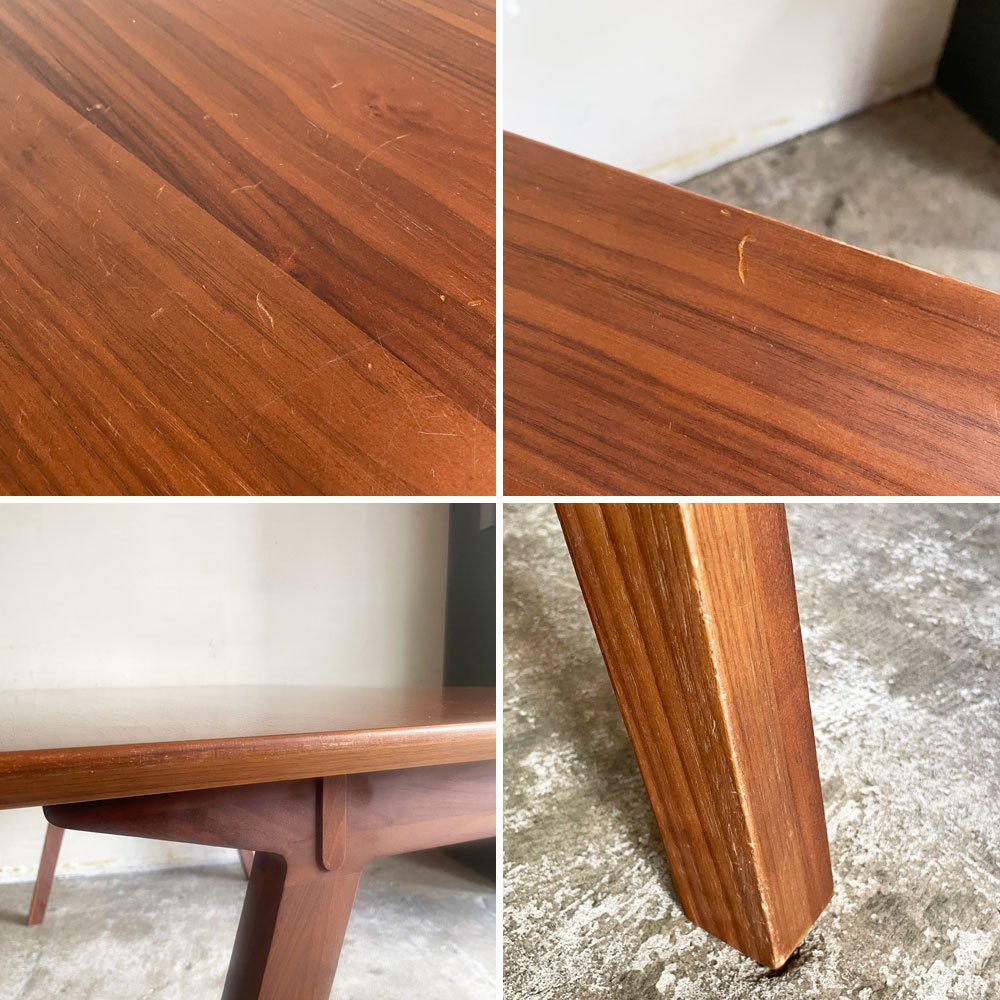 一生紀 ISSEIKI セッコ SECCO ダイニングテーブル W150cm ウォールナット  天然木 テーパー脚 北欧スタイル 現状品 ■