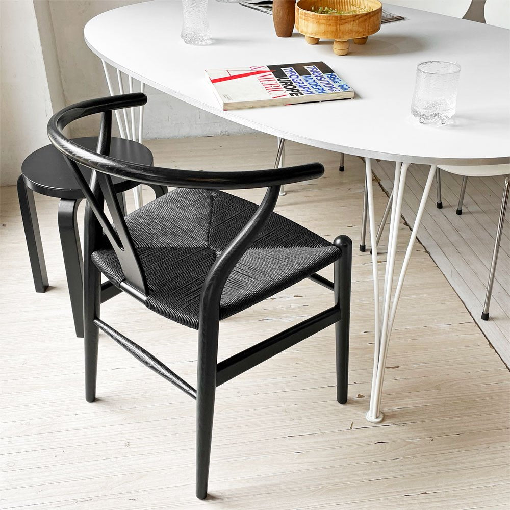 カールハンセン＆サン Carl Hansen & Son CH24 Yチェア ブラックラッカー×ブラックペーパーコード ハンス・J・ウェグナー オーク材 美品 定価￥199,100- ★