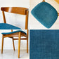 デンマークビンテージ Danish Vintage チーク材 ダイニングチェア ハーフアーム プライウッド ファブリック 北欧家具 B ★