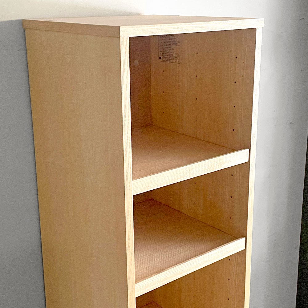 無印良品 MUJI 組み合わせて使える木製収納 ミドルタイプ タモ材 スリム D40cm 本棚 ブックシェルフ ナチュラル 定価￥39,200- ■