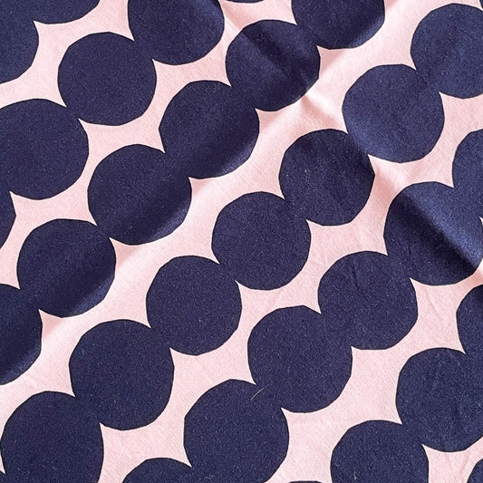 マリメッコ marimekko ラシィマット Rasyamatto クッションカバー ネイビー ピンク マイヤ・ロウエカリ コットン 廃番カラー 50×50cm 北欧 A ■