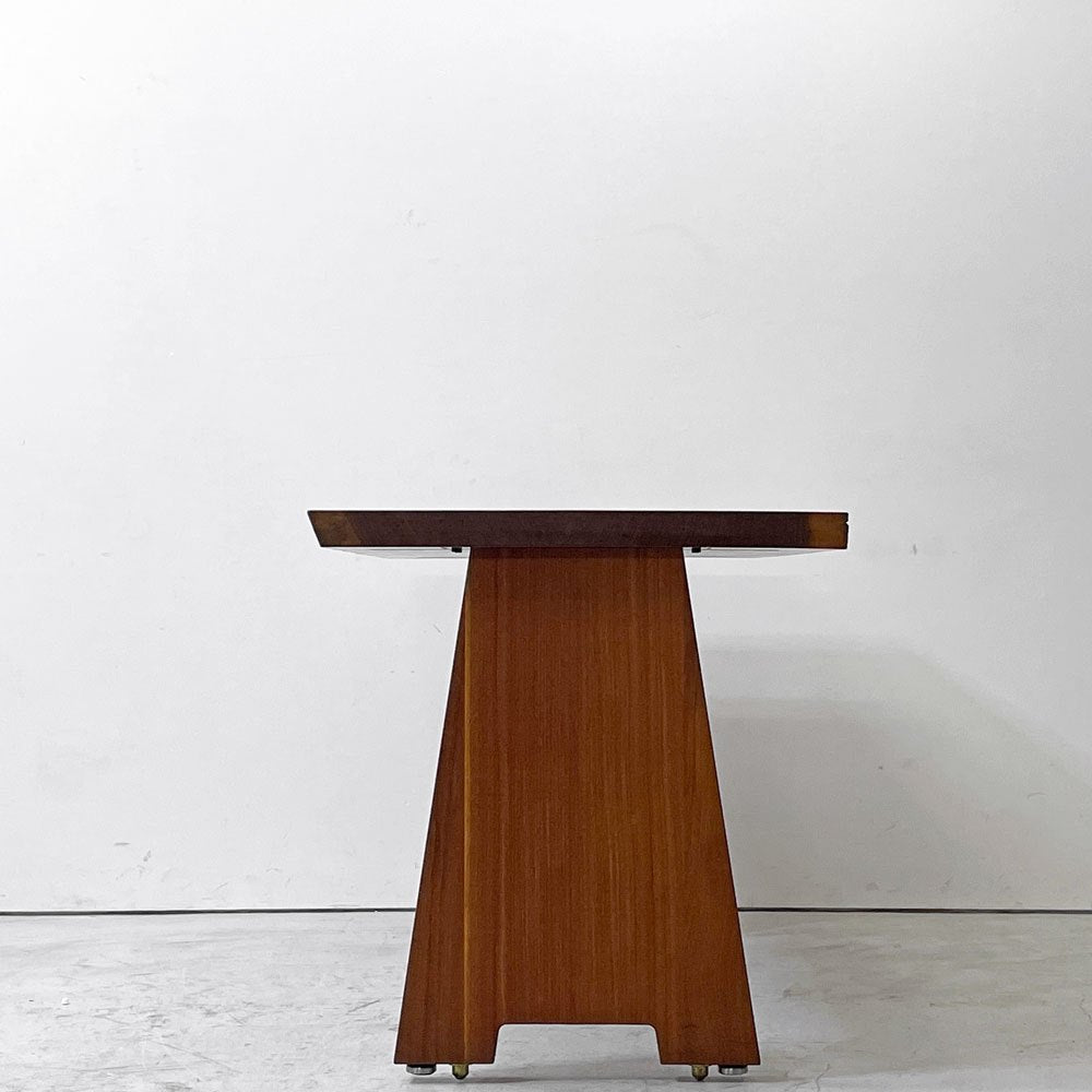 クラフトファニチャー Craft furniture ダイニングテーブル ウォールナット無垢材  耳付き 天然木 アジャスター付き W130cm ●