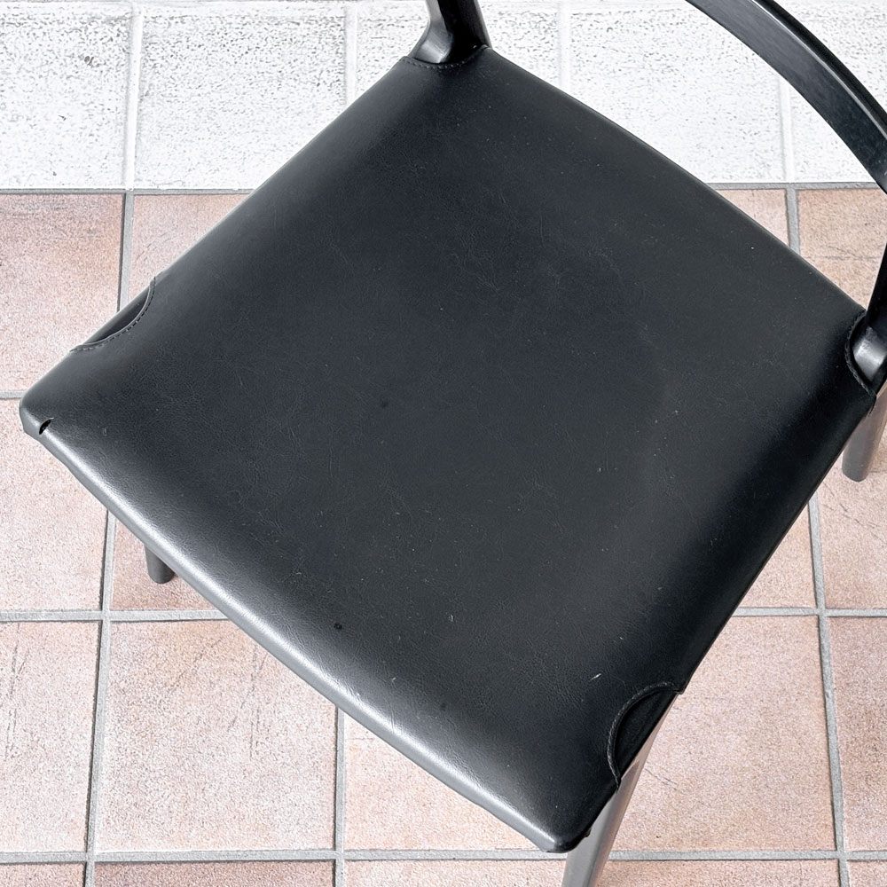 天童木工 TENDO インパラチェア Impala Chair ダイニングチェア ブラック レザー 本革 佐々木敏光 ジャパニーズミッドセンチュリーモダン ◇