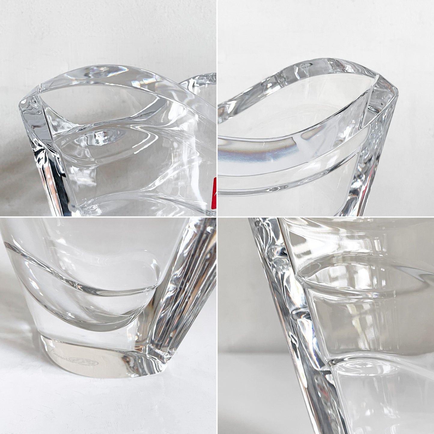 バカラ Baccarat ウェーブ Wave フラワーベース クリスタルガラス  H22.5cm フランス 箱付き未使用品 ■