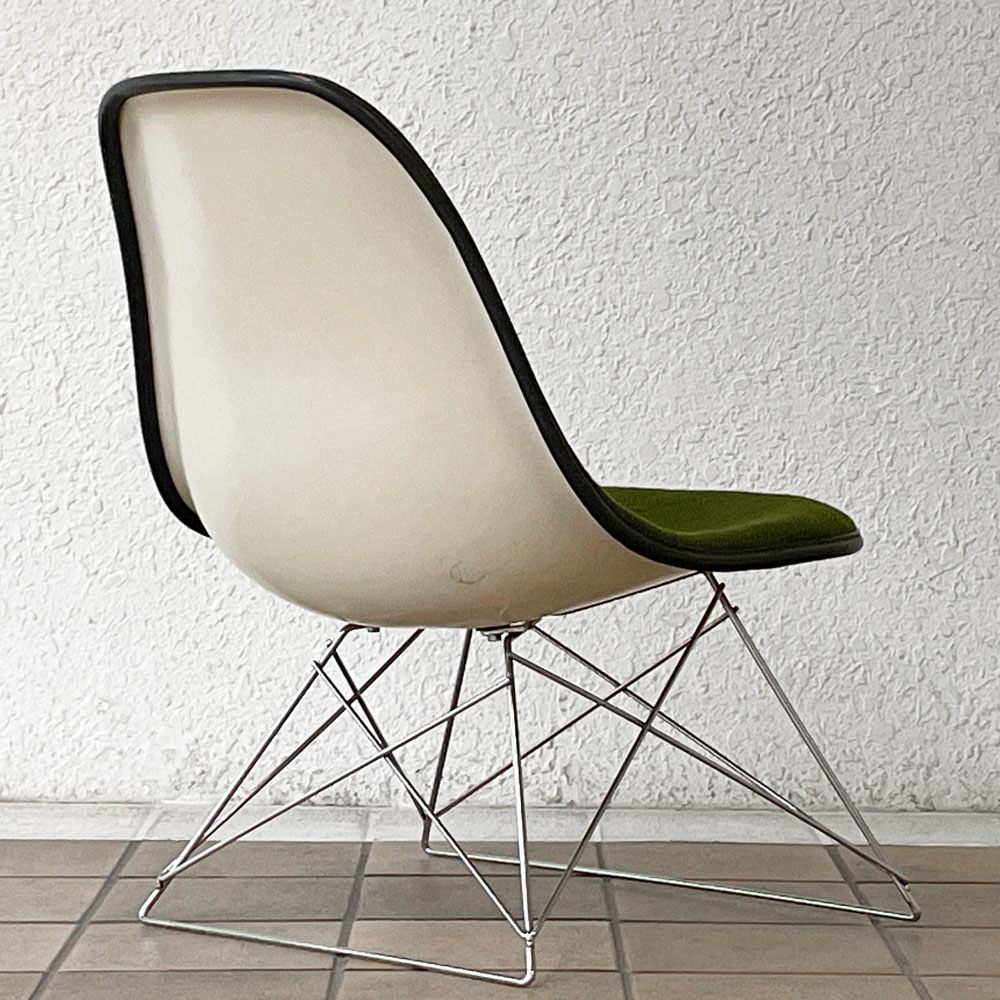 ハーマンミラー Herman Miller サイドシェルチェア セカンド 2nd FRP アプホルスター ファブリック張替え済み キャッツクレイドル イームズ ビンテージ ◇