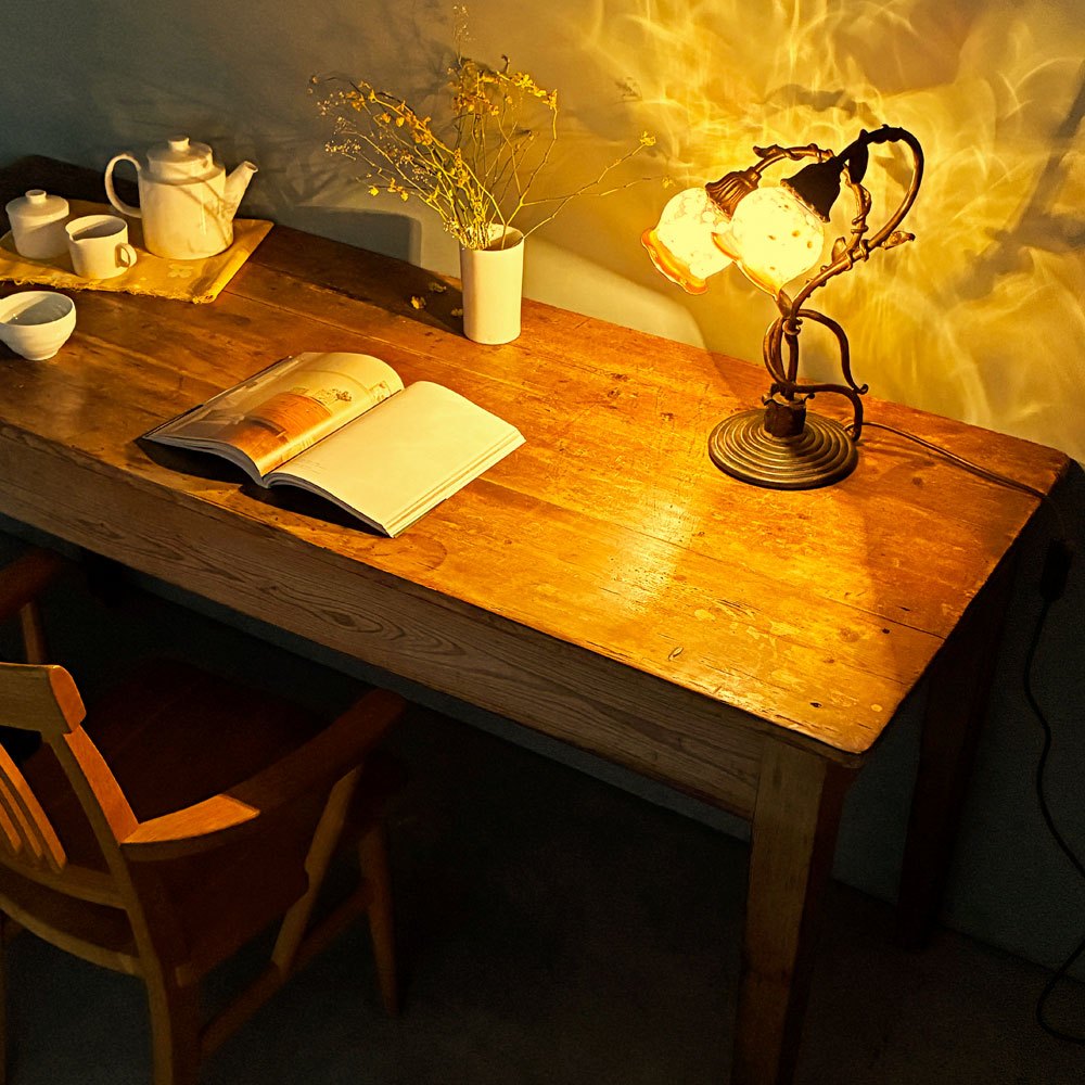 UKビンテージ Vintage オールドパイン ワークテーブル アトリエテーブル 作業台 W168×H81.5cm 無垢材 カントリー 英国家具 店舗什器 ◎