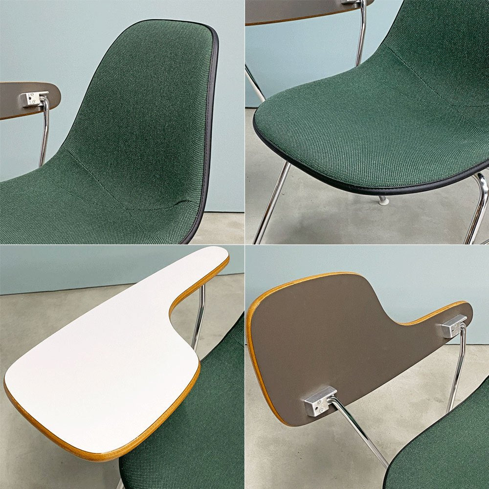 ハーマンミラー Herman Miller サイドシェルチェア セカンド 2nd ビンテージ アプホルスター スクールベース 肘掛けテーブル付 イームズ ミッドセンチュリー B ◎