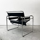 ワシリーチェア Wassily Chair ブラック 本革 マルセルブロイヤー バウハウス 名作家具 モダニズムデザイン リプロダクト品 ●