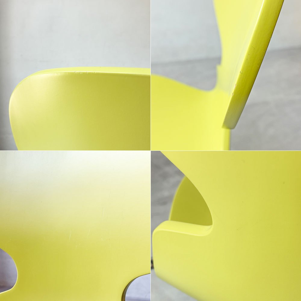 フリッツハンセン Fritz Hansen 3101 アントチェア ANT CHAIR 4本脚 ライム 廃番カラー ラッカー仕上げ 2000年製 アルネ・ヤコブセン デンマーク 北欧家具 ★