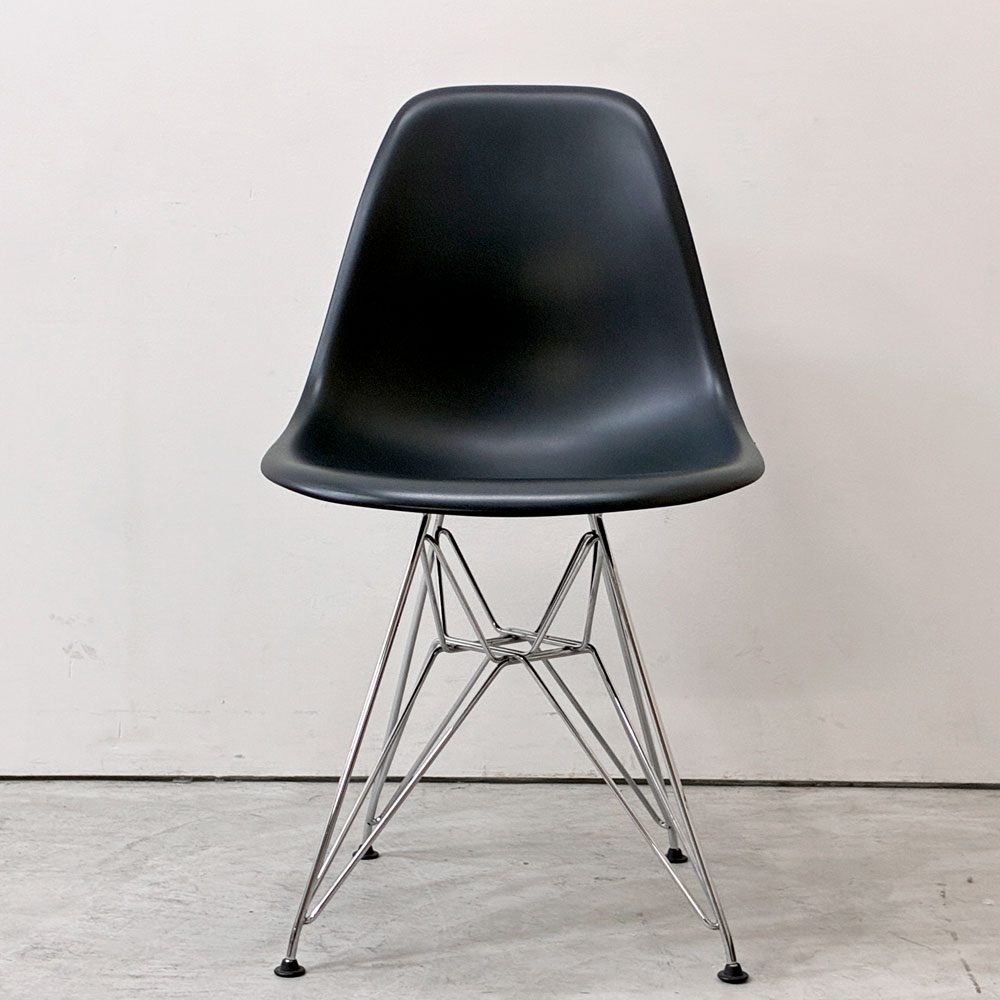 ヴィトラ Vitra サイドシェルチェア エッフェルベース ポリプロピレン製 ブラック  C&R イームズ ミッドセンチュリーデザイン ●