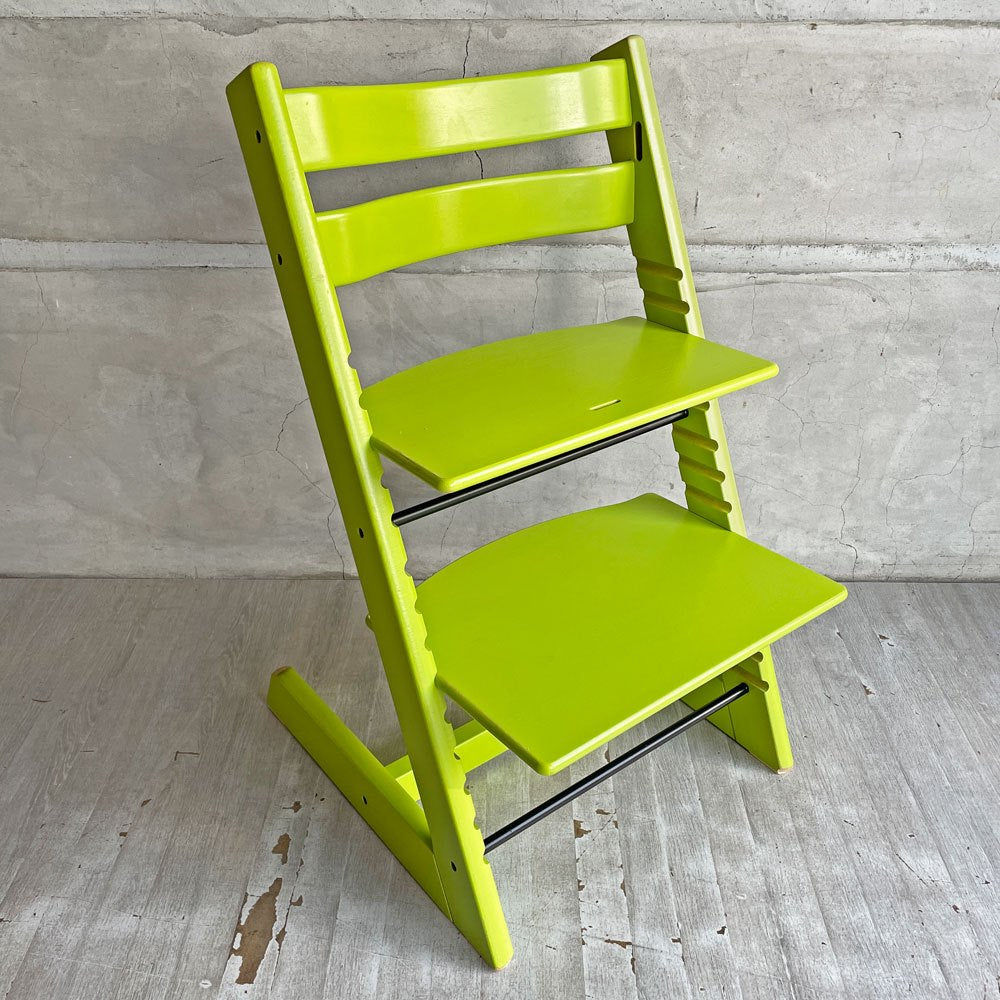 ストッケ STOKKE トリップトラップ TRIPP TRAPP ベビーチェア キッズチェア ライムグリーン S/N4～ ノルウェー 北欧家具 ♪