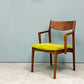 木蔵 BOKURA ピーチェア P chair ハーフアーム ダイニングチェア ウォールナット ファブリックシート イエローグリーン 北欧モダン 定価￥43,890- A ◎