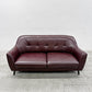 IDC大塚家具 OTSUKA ディアリー Dearly 3人掛けソファ 総革張り バーガンディ系レザー W180cm カタログ定価￥158,000-以上 廃番 〓
