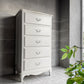 ローラアシュレイ Laura Ashley プロヴァンセル PROVENCALE トールチェスト 5ドロワー オフホワイト フレンチカントリー  参考定価￥194,400-♪