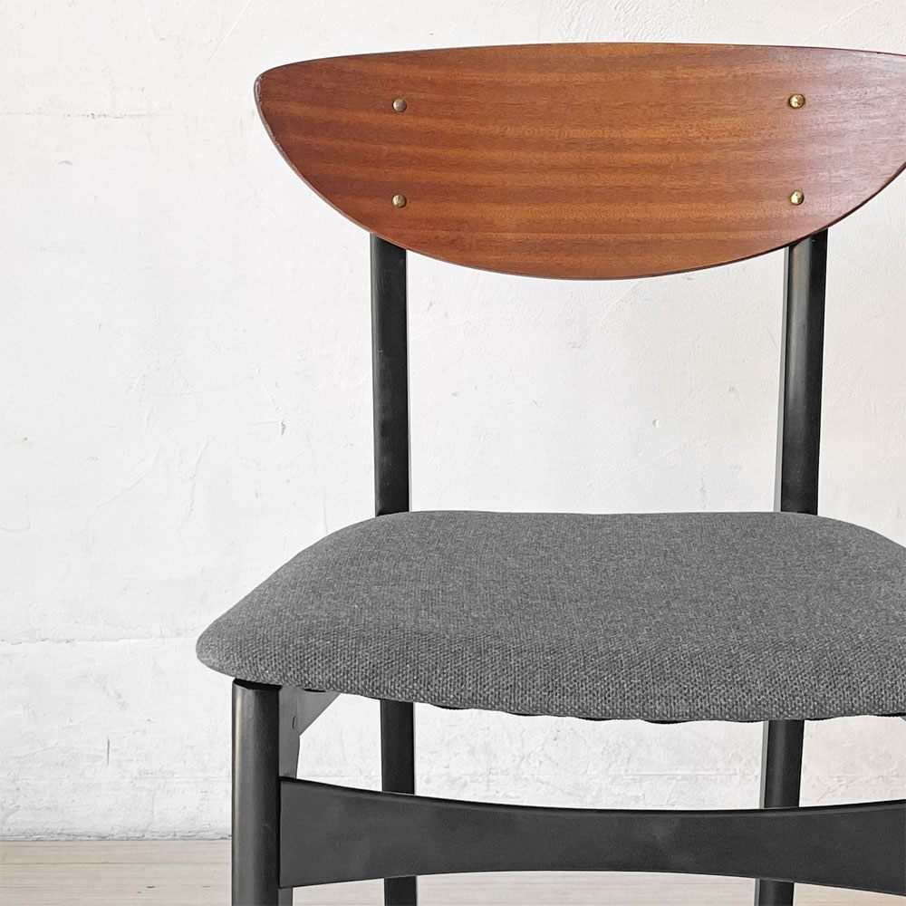 ネイサンファニチャー NATHAN Furniture チークプライウッド ブラックフレーム ダイニングチェア UKビンテージ 北欧スタイル ★