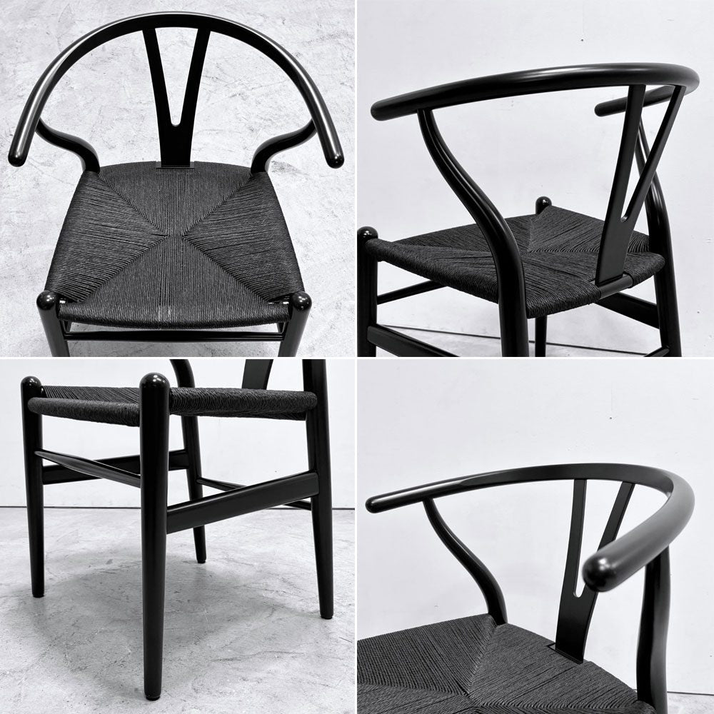 カールハンセン＆サン Carl Hansen & Son CH24 Yチェア ブラックラッカー×ブラックペーパーコード ビーチ材 ハンス・J・ウェグナー デンマーク 北欧家具 日本仕様サイズ ●