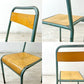 フランスヴィンテージ スクールチェア スタッキングチェア プライウッドシート x スチールフレーム キッズチェア 学校椅子 B ●