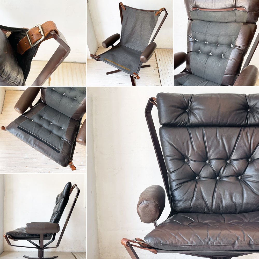 バットネ VATNE ファルコンチェア Falcon Chair ハイバック アーム付き メタルフレーム シガード・レッセル Sigurl Resell ノルウェー 希少デザイン ★