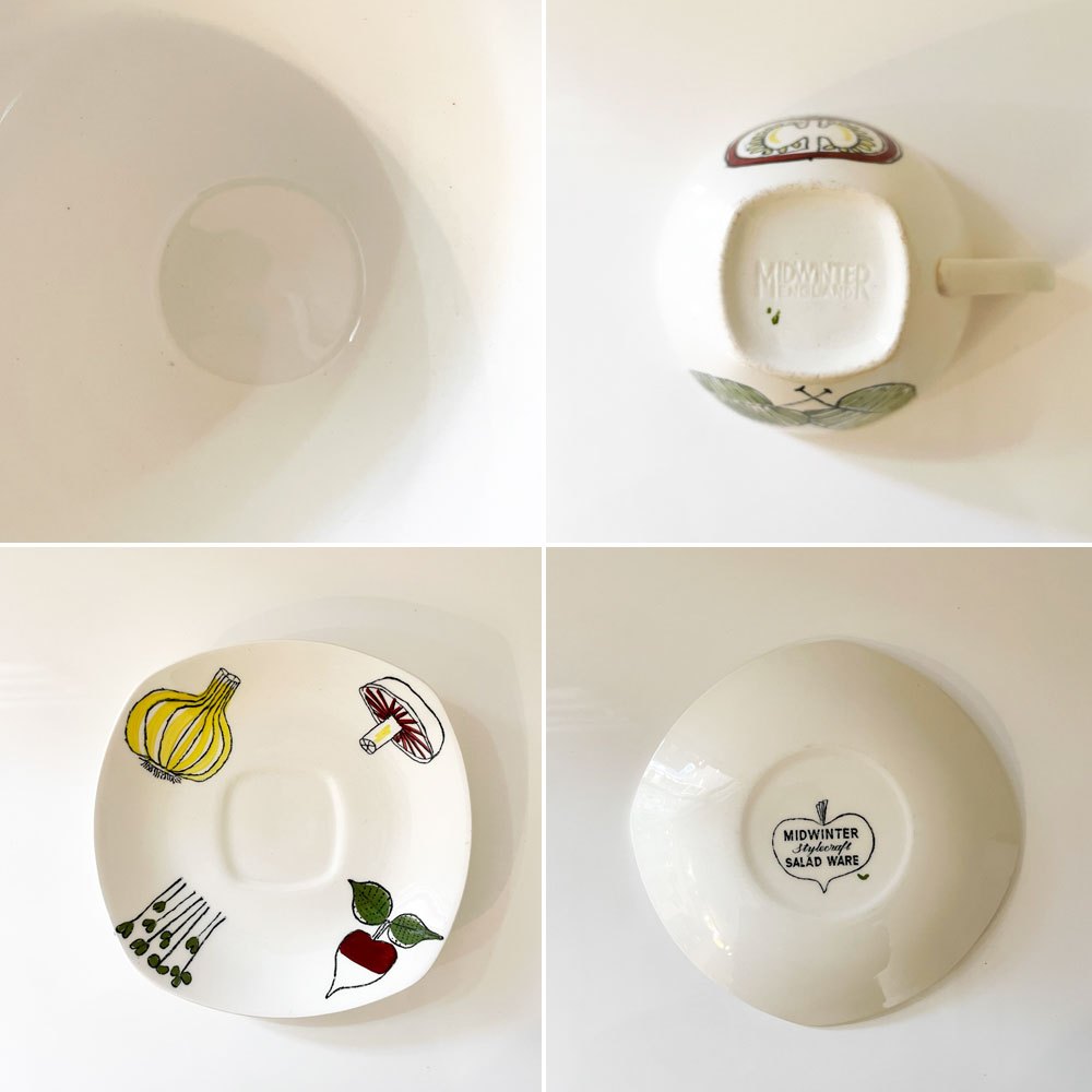 ミッドウィンター Midwinter サラダウェア SALAD WARE カップ＆ソーサー C/S テレンス・コンラン UKビンテージ ◎