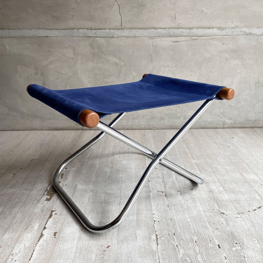 ニーチェア エックス Ny chair X フォールディングチェア オットマン付 ブルー 折り畳みチェア 新居猛 ニーファニチア ♪