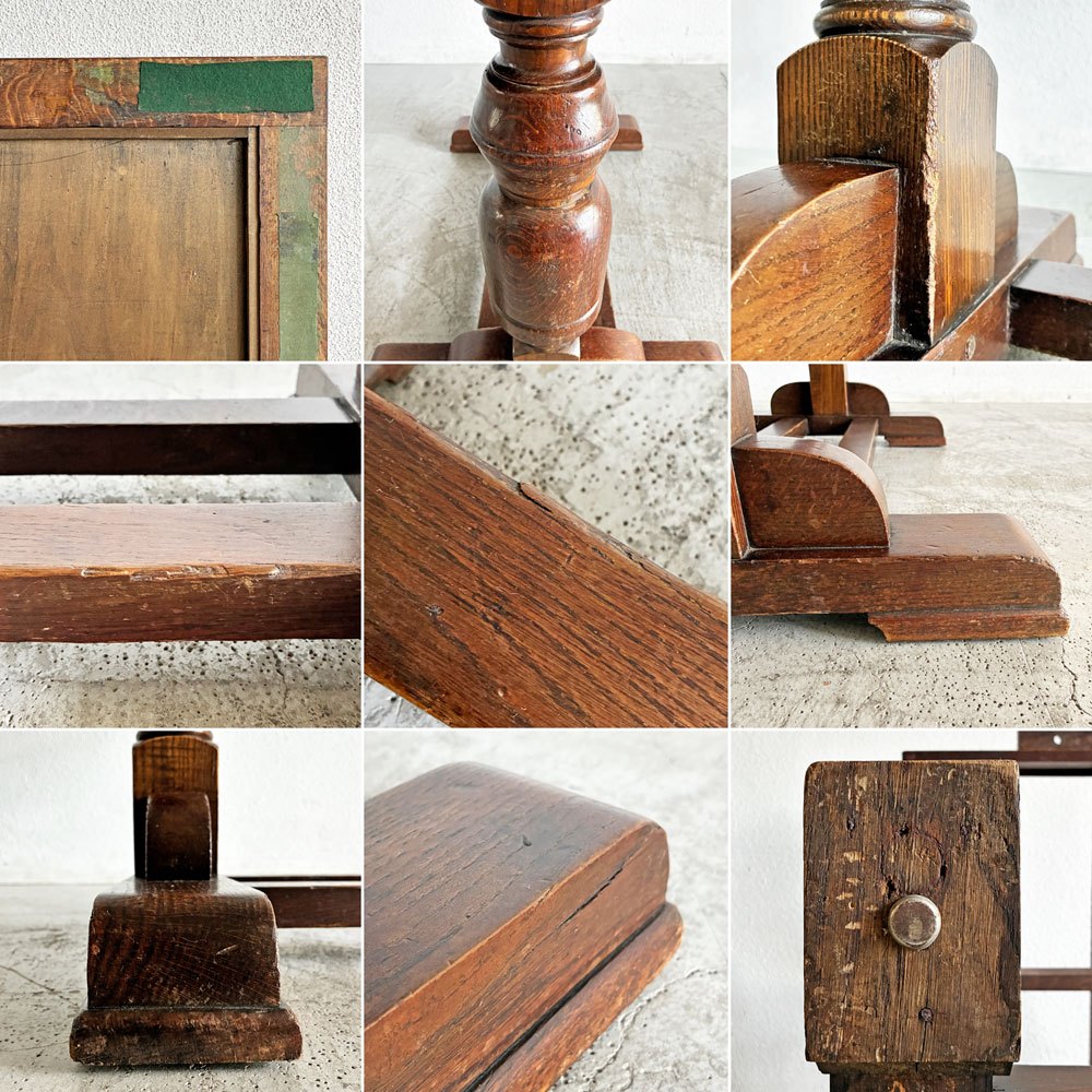 UKビンテージ Vintage ドローリーフテーブル ダイニングテーブル 伸長式 W90/120/149.5cm オーク材 天板再塗装品 イギリス 英国アンティーク 〓