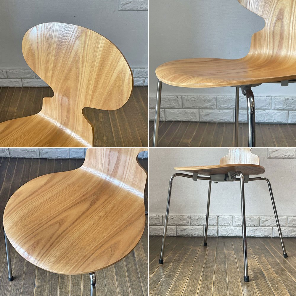 フリッツハンセン Fritz Hansen アントチェア ANT CHAIR アリンコチェア エルム材 4本脚 アルネ・ヤコブセン デンマーク 北欧家具 A ◎