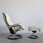 エコーネス EKORNES ビュー View ストレスレスチェア stressless リクライニングチェア シグニチャーベース Mサイズ オットマン付き 牛革 定価513,700円 〓