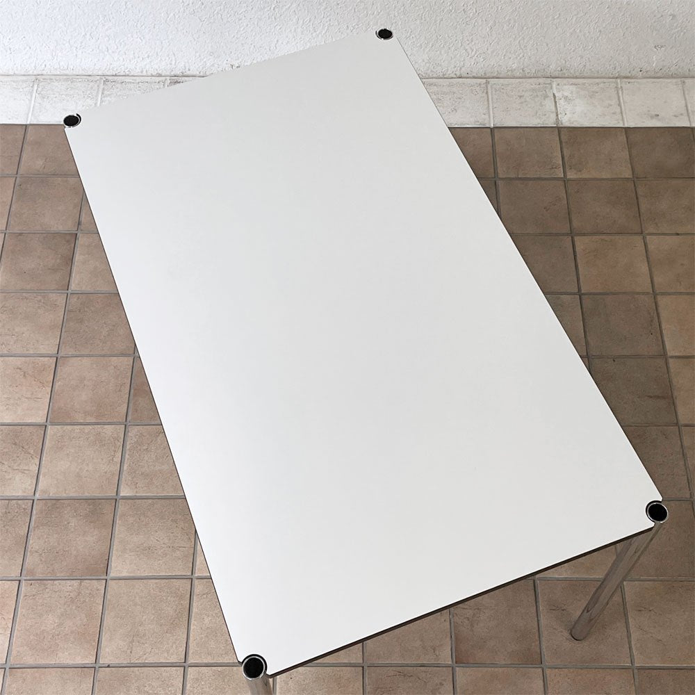 USMハラー USM Haller モジュラーファニチャー USMハラーテーブル デスク W125 x D75cm  パールグレーラミネート (ホワイト) ◇
