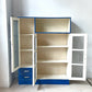 ジャパンビンテージ Japan Vintage ペインテッド ガラスキャビネット Painted Cabinet リメイク 古家具 古道具 型板ガラス ★