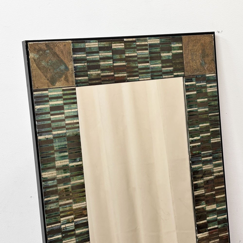 モザイクタイルフレーム Mosaic tile frame ウォールミラー 鏡 姿見 アジアンリゾートスタイル H121cm  ●