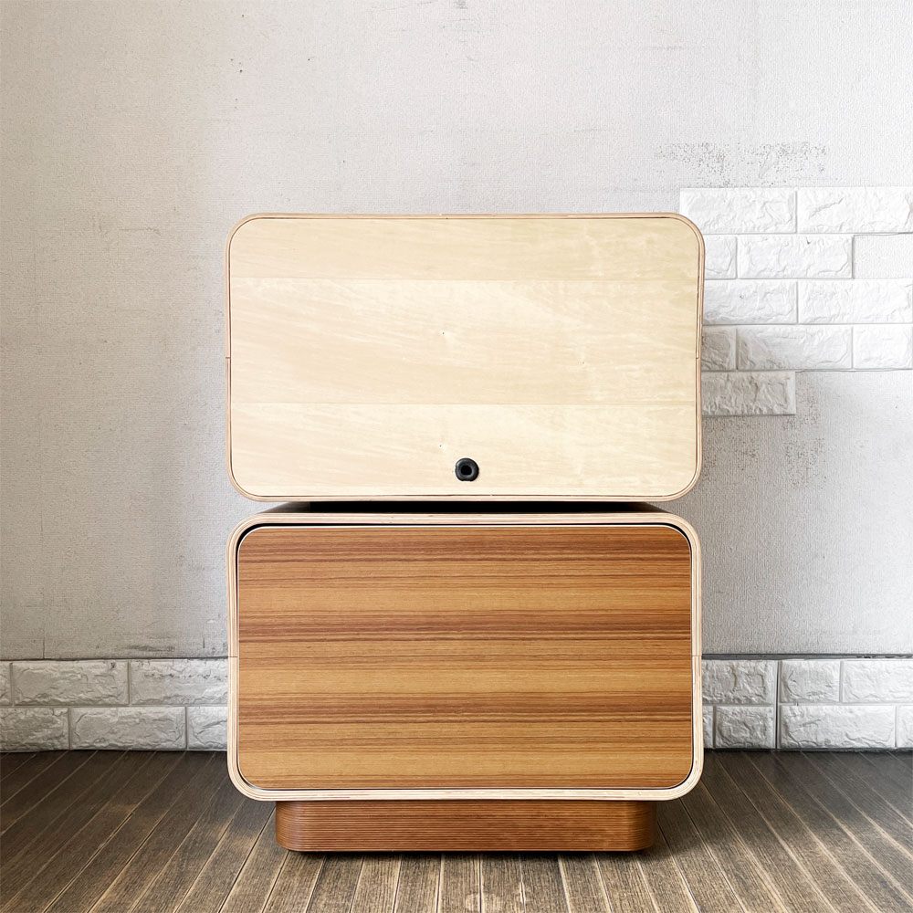 モダニカ MODERNICA セルシステム Cell System チーク材 2段 オープン＋2ドロワーユニット W60cm キャスターベース 廃番仕様 ◎