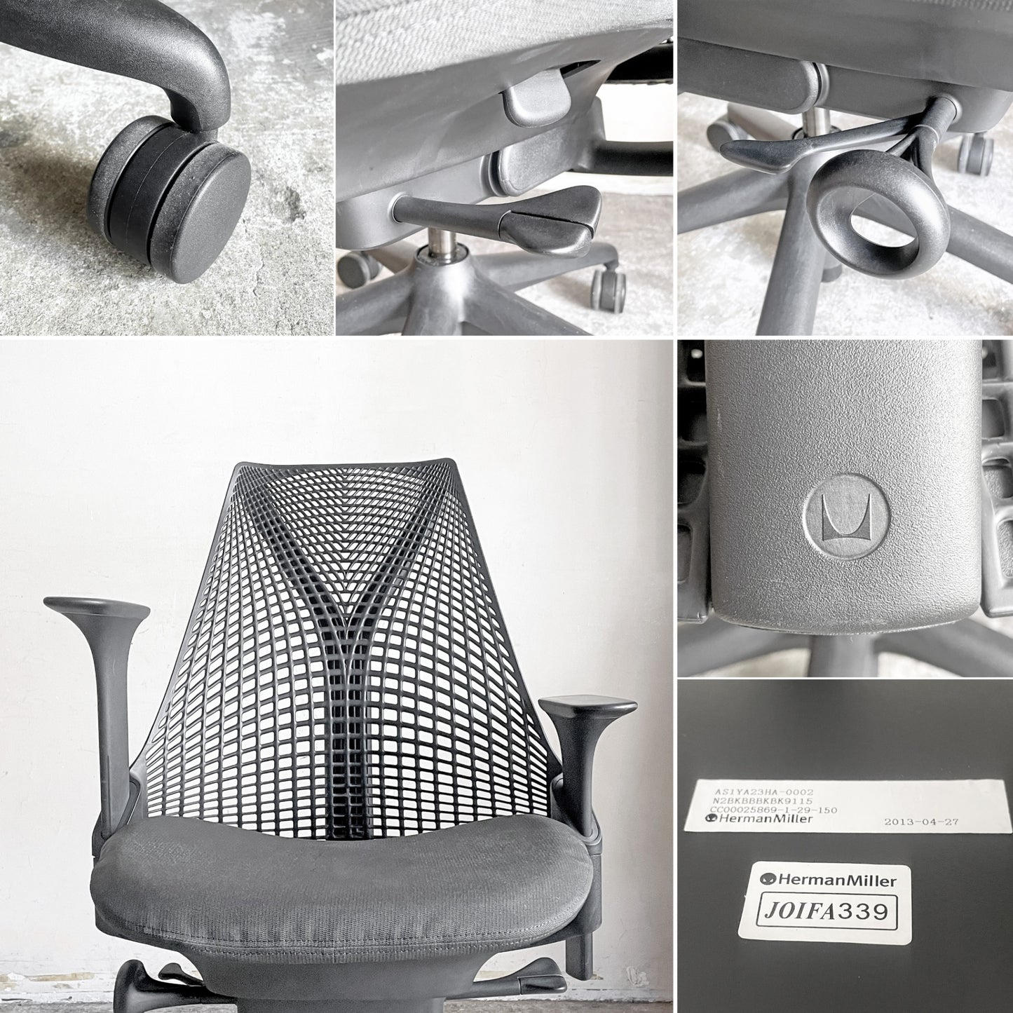 ハーマンミラー Herman Miller セイルチェア SAYL Chair デスクチェア 旧モデル イヴ・ベアール ブラック 2013年製 モダンデザイン ■