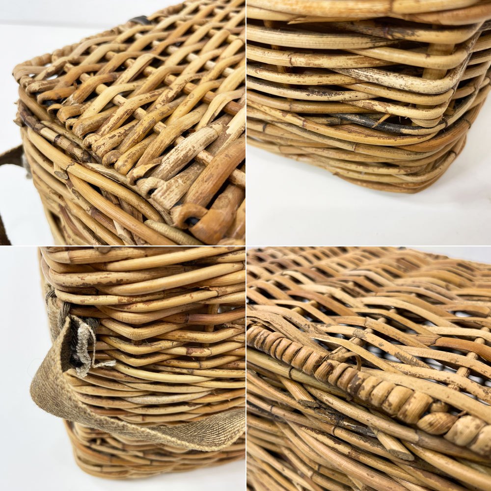 トラックファニチャー TRUCK FURNITURE RT バスケット RT BASKET RTB-1  フタ付き ラタン 布持ち手 底板 定価19,800円 ●