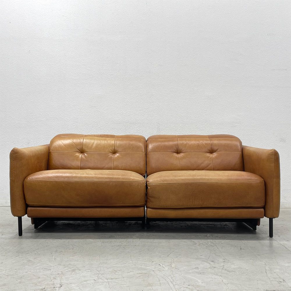 ジャーナルスタンダード journal standard Furniture シェフィールド SHEFFIELD リクライニングソファ 2.5人掛け W186cm 本革 キャメル 電動式 定価￥308,000円 〓