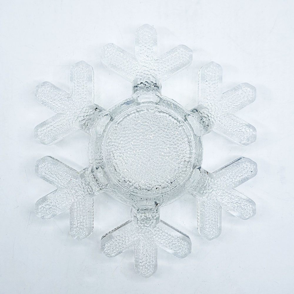 イッタラ iittala スノークリスタル キャンドルホルダー オブジェ 小物入れ W14.5cm ヴァルト・コッコ 1980s フィンランド 北欧ビンテージ ●