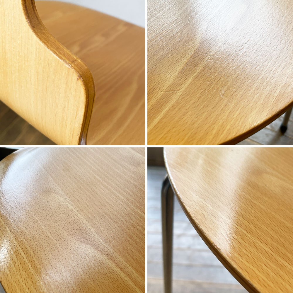 フリッツハンセン Fritz Hansen 3101 アリンコチェア アントチェア 4本脚 ナチュラルビーチ ラッカー仕上げ フェルトグライズ アルネ・ヤコブセン C ◎
