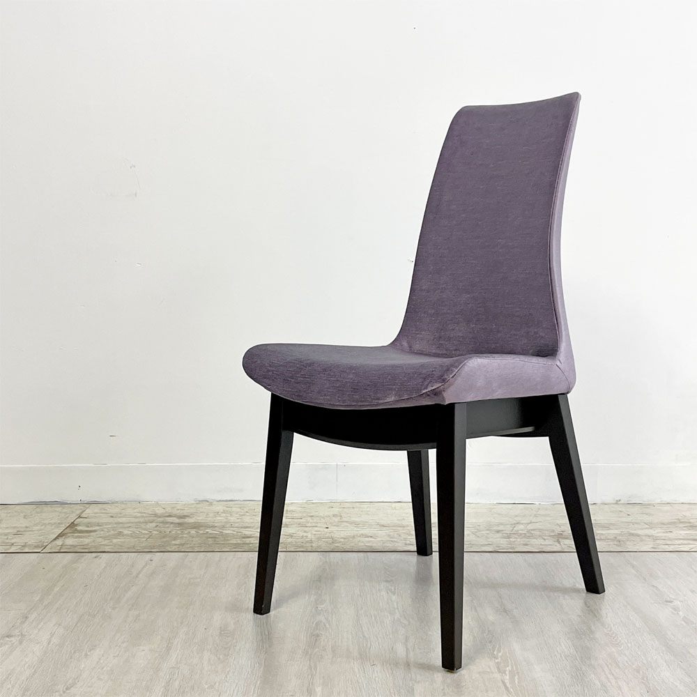 カワジュン KAWAJUN ドリディナチェア DORIDINA CHAIR ファブリック パープル モールドウレタン シンプルデザイン 美品 A ●
