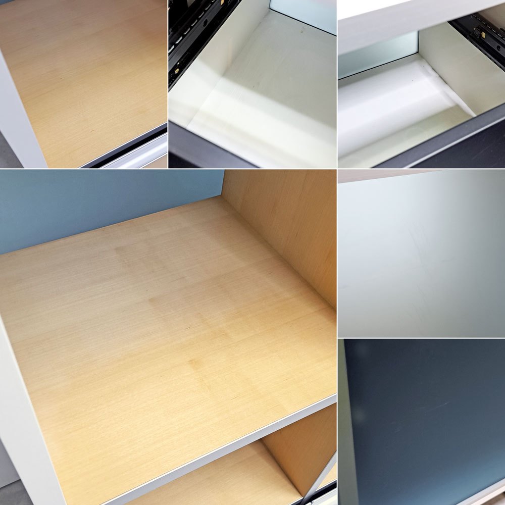 ウィルクハーン Wilkhahn ミナモ Minamo ファイリングシェルフ Filing Shelf オーク材 アルミフレーム アクリルパネル 2ドロワー 2列3段 コクヨ取扱い ●
