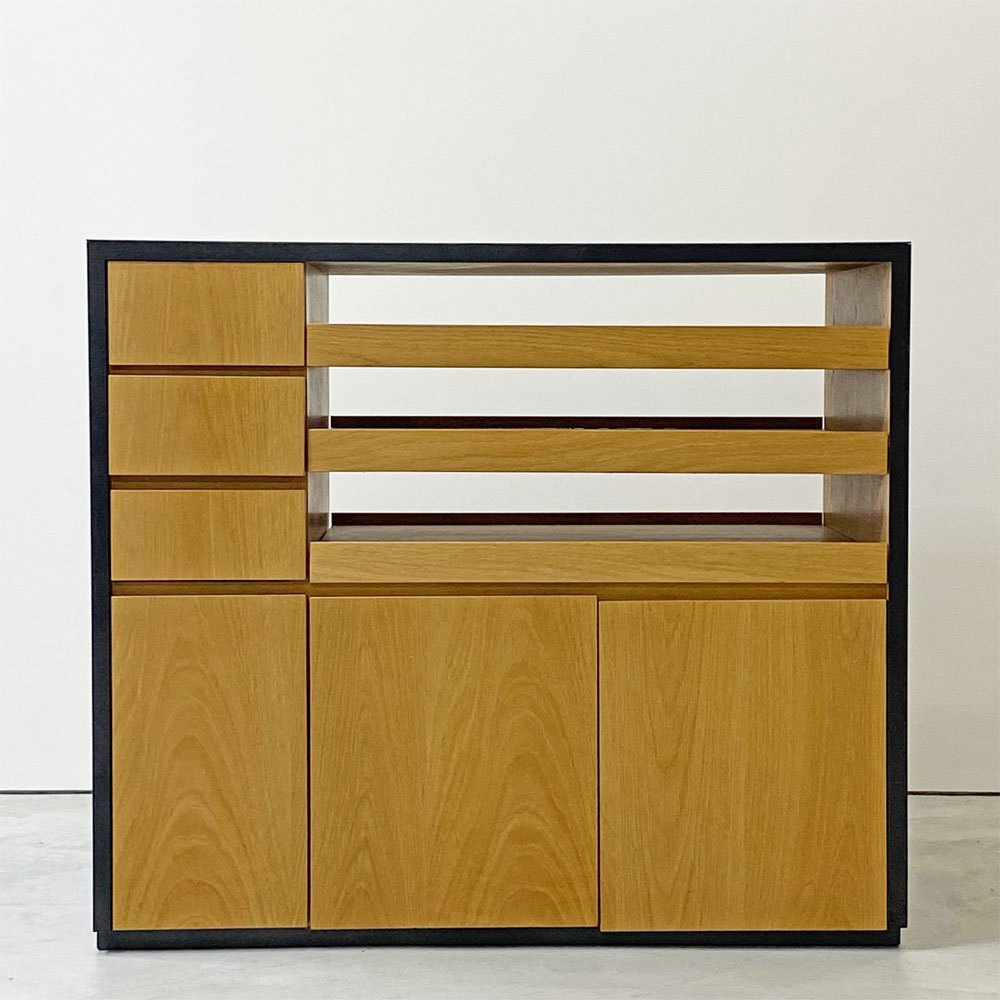 オーダーメイド アイアン x ウッド キャビネット 3スライドトレー 3ドロワー 3ドア 備品収納 店舗什器 モダンデザイン ●