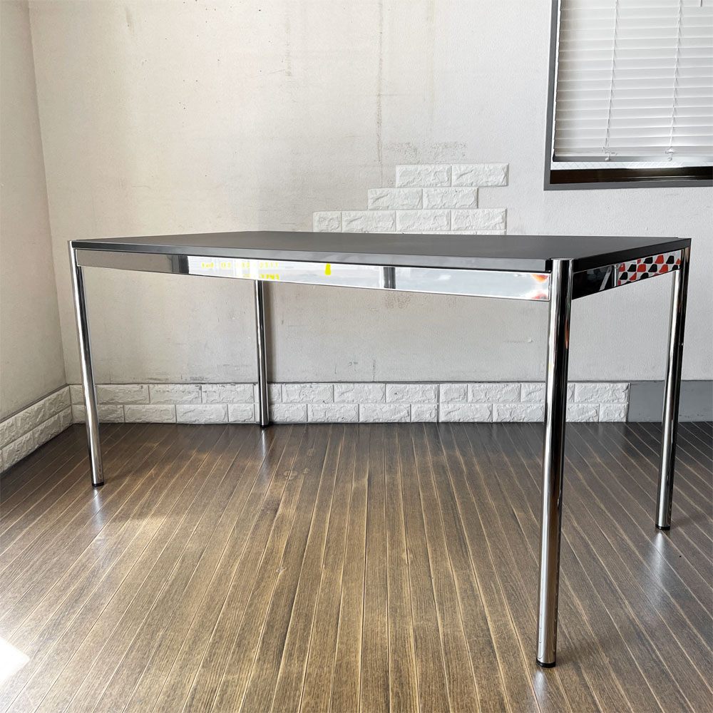 ユーエスエムハラー USM Haller モジュラーファニチャー ハラーテーブル デスク W150×D75cm チャコールリノリウム 高さ調節機能付 スイス 定価￥200,998- ◎